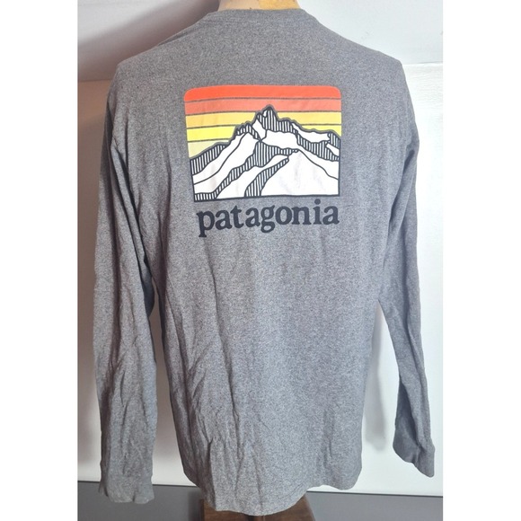 Patagonia Other - Patagonia Mens Long Sleeve Line Logo Ridge T-Shirt M Medium Gray Logo 38517